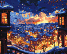 Laden Sie das Bild in den Galerie-Viewer, Malen nach Zahlen Figured&#39;Art – Leuchtende Winternacht