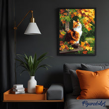 Laden Sie das Bild in den Galerie-Viewer, Glückskatze im Herbst