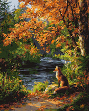Laden Sie das Bild in den Galerie-Viewer, Malen nach Zahlen Figured&#39;Art – Roter Fuchs am Fluss