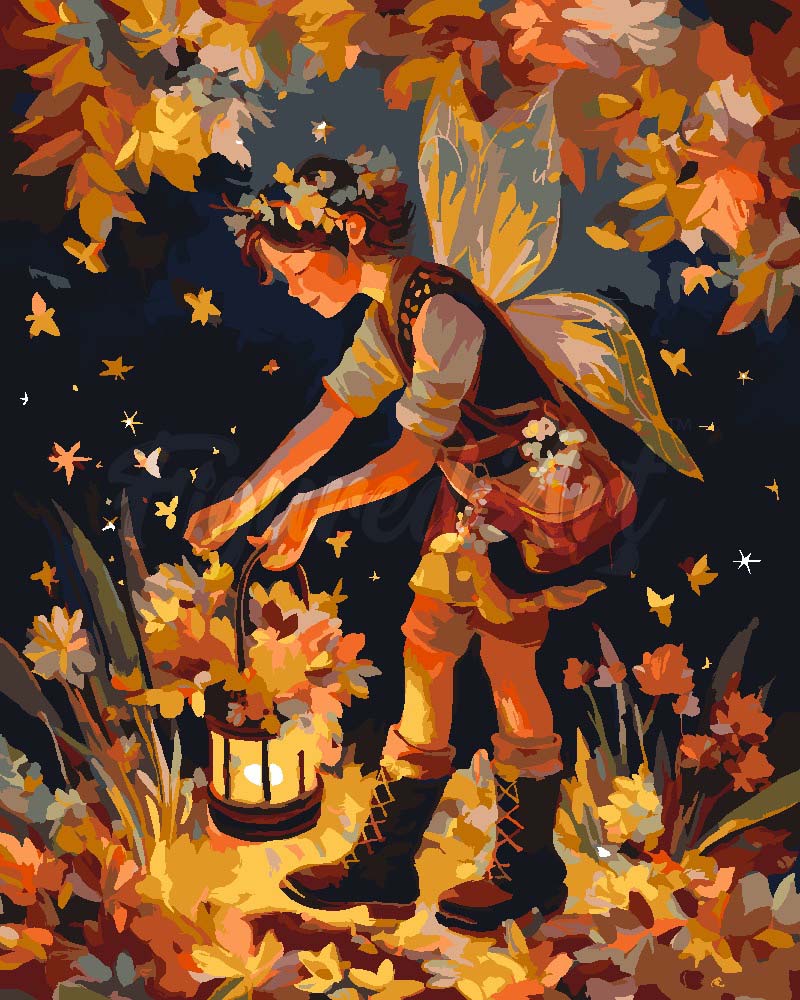 Malen nach Zahlen Figured'Art – Süße Herbstfee