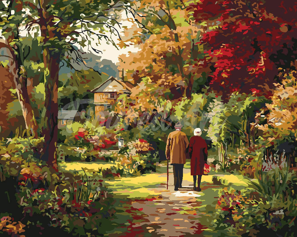 Malen nach Zahlen Figured'Art – Ewige Liebe im Herbst