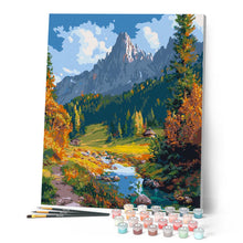 Laden Sie das Bild in den Galerie-Viewer, Herbstbach in den Alpen