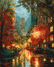Laden Sie das Bild in den Galerie-Viewer, Malen nach Zahlen Figured&#39;Art – Herbstlichter der Stadt