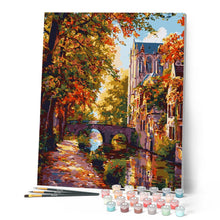 Laden Sie das Bild in den Galerie-Viewer, Flussstadt im Herbst