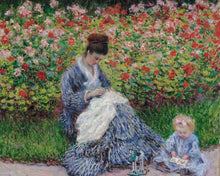 Laden Sie das Bild in den Galerie-Viewer, Malen nach Zahlen Figured'Art – Camille Monet und ein Kind im Garten des Künstlers in Argenteuil - Monet