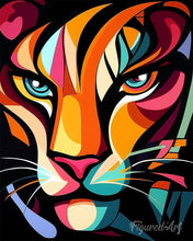 Laden Sie das Bild in den Galerie-Viewer, Malen nach Zahlen Figured'Art – Kühner Abstrakter Tiger 1