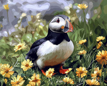 Laden Sie das Bild in den Galerie-Viewer, Malen nach Zahlen Figured'Art – Papageitaucher Frühlingsblüte