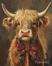 Laden Sie das Bild in den Galerie-Viewer, Malen nach Zahlen Figured'Art – Highland Cow Gentleman