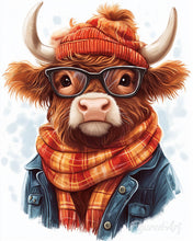 Laden Sie das Bild in den Galerie-Viewer, Malen nach Zahlen Figured'Art – Highland Cow gemütliche Stimmung