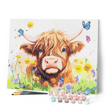 Laden Sie das Bild in den Galerie-Viewer, Highland Cow Frühlingsporträt
