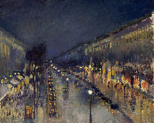 Laden Sie das Bild in den Galerie-Viewer, Malen nach Zahlen Figured'Art – Boulevard Montmartre bei Nacht - Pissarro