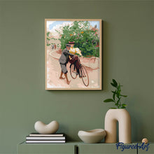 Laden Sie das Bild in den Galerie-Viewer, Romantische Fahrradstunde Vintage-Gemälde