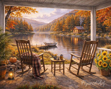 Laden Sie das Bild in den Galerie-Viewer, Malen nach Zahlen Figured'Art – Herbstlicher Rückzugsort am See