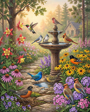 Laden Sie das Bild in den Galerie-Viewer, Malen nach Zahlen Figured'Art – Gartenbrunnen-Symphonie