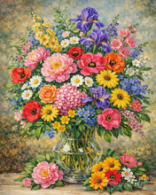 Laden Sie das Bild in den Galerie-Viewer, Malen nach Zahlen Figured'Art – Bunter Wildblumenstrauß