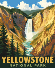 Laden Sie das Bild in den Galerie-Viewer, Malen nach Zahlen Figured'Art – Yellowstone-Nationalpark, Lower Falls - Wyoming