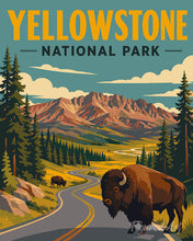 Laden Sie das Bild in den Galerie-Viewer, Malen nach Zahlen Figured'Art – Yellowstone-Nationalpark, Lamar Valley - Wyoming