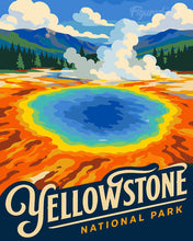 Laden Sie das Bild in den Galerie-Viewer, Malen nach Zahlen Figured'Art – Yellowstone-Nationalpark, Grand Prismatic Spring - Wyoming