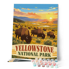 Laden Sie das Bild in den Galerie-Viewer, Yellowstone-Nationalpark, Bisons im Lamar Valley - Wyoming