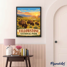 Laden Sie das Bild in den Galerie-Viewer, Yellowstone-Nationalpark, Bisons im Lamar Valley - Wyoming