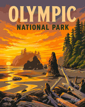 Laden Sie das Bild in den Galerie-Viewer, Malen nach Zahlen Figured'Art – Olympic-Nationalpark, Washington