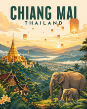 Laden Sie das Bild in den Galerie-Viewer, Malen nach Zahlen Figured'Art – Reiseposter Chiang Mai