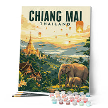 Laden Sie das Bild in den Galerie-Viewer, Reiseposter Chiang Mai