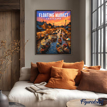Laden Sie das Bild in den Galerie-Viewer, Reiseposter Schwimmender Markt