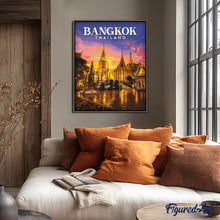 Laden Sie das Bild in den Galerie-Viewer, Reiseposter Bangkok, Tempel des Smaragd-Buddha