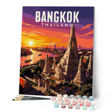 Laden Sie das Bild in den Galerie-Viewer, Reiseposter Bangkok, Tempel der Morgenröte