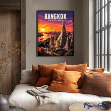 Laden Sie das Bild in den Galerie-Viewer, Reiseposter Bangkok, Tempel der Morgenröte
