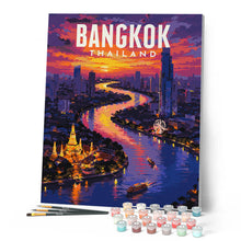Laden Sie das Bild in den Galerie-Viewer, Reiseposter Bangkok, Chao Phraya