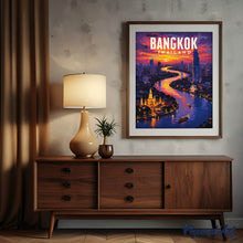 Laden Sie das Bild in den Galerie-Viewer, Reiseposter Bangkok, Chao Phraya