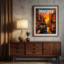 Laden Sie das Bild in den Galerie-Viewer, Reiseposter Bangkok, Chinatown-Straße