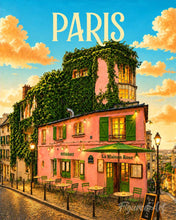 Laden Sie das Bild in den Galerie-Viewer, Malen nach Zahlen Figured'Art – Reiseposter Montmartre Glanz
