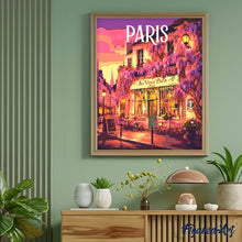 Laden Sie das Bild in den Galerie-Viewer, Reiseposter Café Wisteria Paris