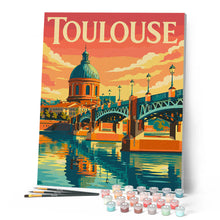 Laden Sie das Bild in den Galerie-Viewer, Reiseposter Toulouse Kanalbrücke