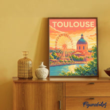 Laden Sie das Bild in den Galerie-Viewer, Reiseposter Toulouse Riesenrad