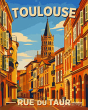 Laden Sie das Bild in den Galerie-Viewer, Malen nach Zahlen Figured'Art – Reiseposter Rue du Taur