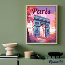 Laden Sie das Bild in den Galerie-Viewer, Reiseposter Triumphbogen Paris