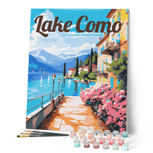 Laden Sie das Bild in den Galerie-Viewer, Reiseposter Promenade am Comer See