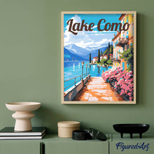 Laden Sie das Bild in den Galerie-Viewer, Reiseposter Promenade am Comer See