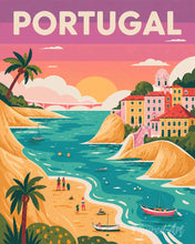 Laden Sie das Bild in den Galerie-Viewer, Malen nach Zahlen Figured'Art – Reiseposter Portugiesische Atlantikküste