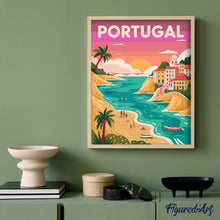Laden Sie das Bild in den Galerie-Viewer, Reiseposter Portugiesische Atlantikküste