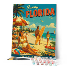 Laden Sie das Bild in den Galerie-Viewer, Sonniges Florida Vintage-Poster