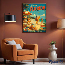 Laden Sie das Bild in den Galerie-Viewer, Sonniges Florida Vintage-Poster