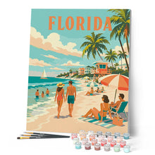 Laden Sie das Bild in den Galerie-Viewer, Vintage-Poster der Küste Floridas