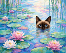 Laden Sie das Bild in den Galerie-Viewer, Malen nach Zahlen Figured'Art – Katze zwischen Lilien