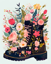 Laden Sie das Bild in den Galerie-Viewer, Malen nach Zahlen Figured'Art – Stiefel mit Wildblumen