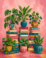 Laden Sie das Bild in den Galerie-Viewer, Malen nach Zahlen Figured'Art – Botanisches Bücherregal